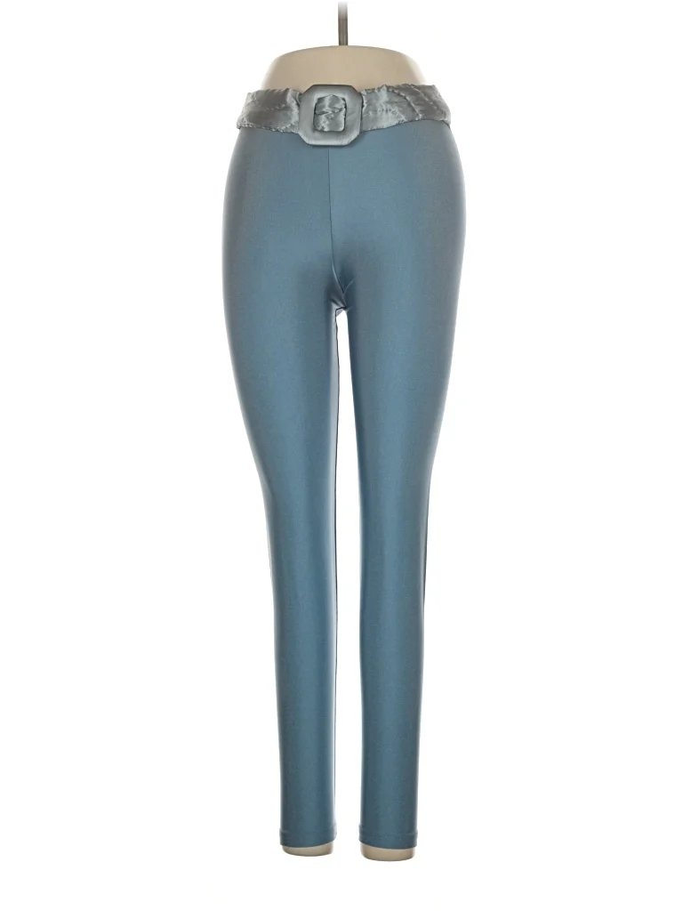 Cult Leggings: Blue Metallic Pattern Bottoms - Size X-Small