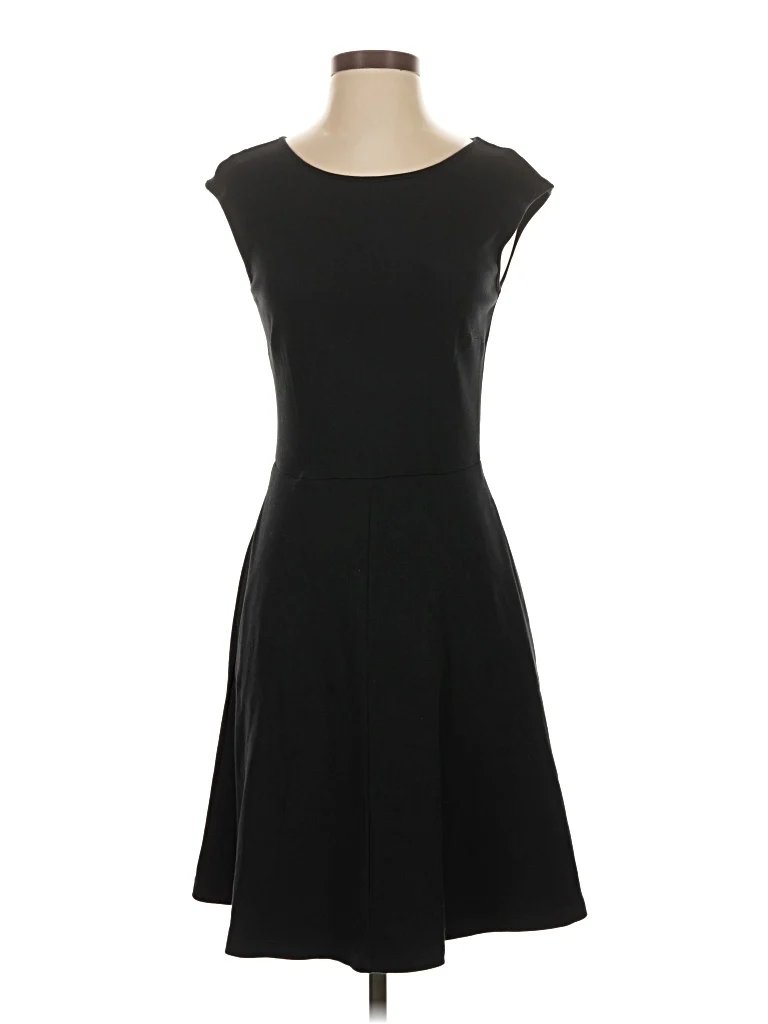 New York & Company Casual Dress - Fit & Flare: Black Solid Pattern Dresses - Used - Size X-Small