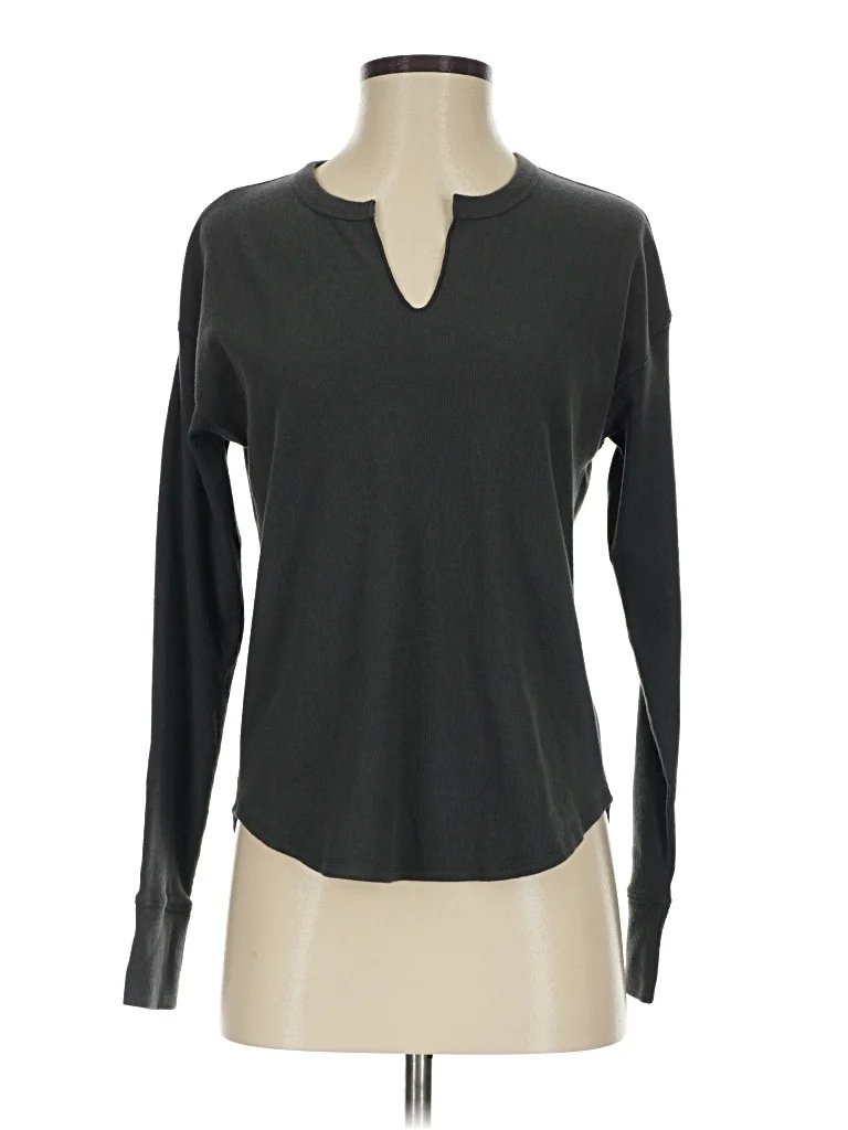 UpWest Long Sleeve T-Shirt: Gray Tops - Size X-Small