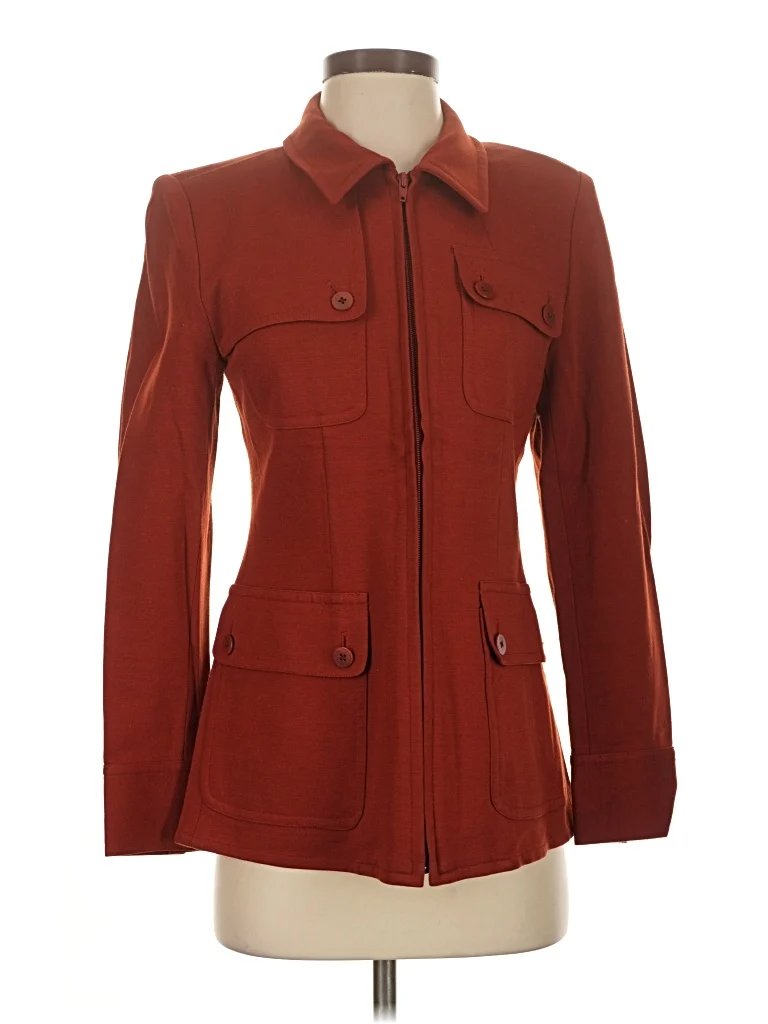 Donna Karan New York Coat: Red Jackets & Outerwear - Size 2