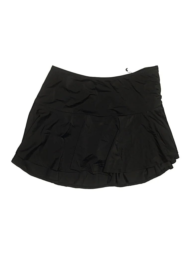 Avenue Casual Skirt: Black Solid Pattern Bottoms - Size 20 Plus