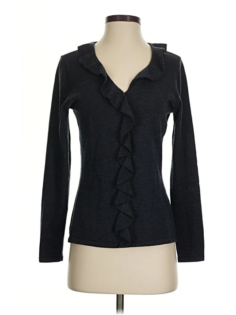 J. McLaughlin Wool Cardigan Sweater: Black Sweaters & Sweatshirts - Size Small