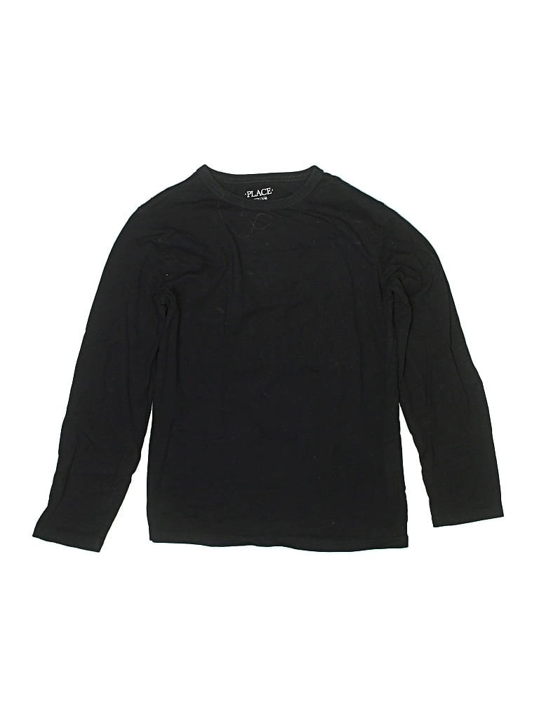 The Children's Place 3/4 Sleeve T-Shirt: Black Tops - Size 7