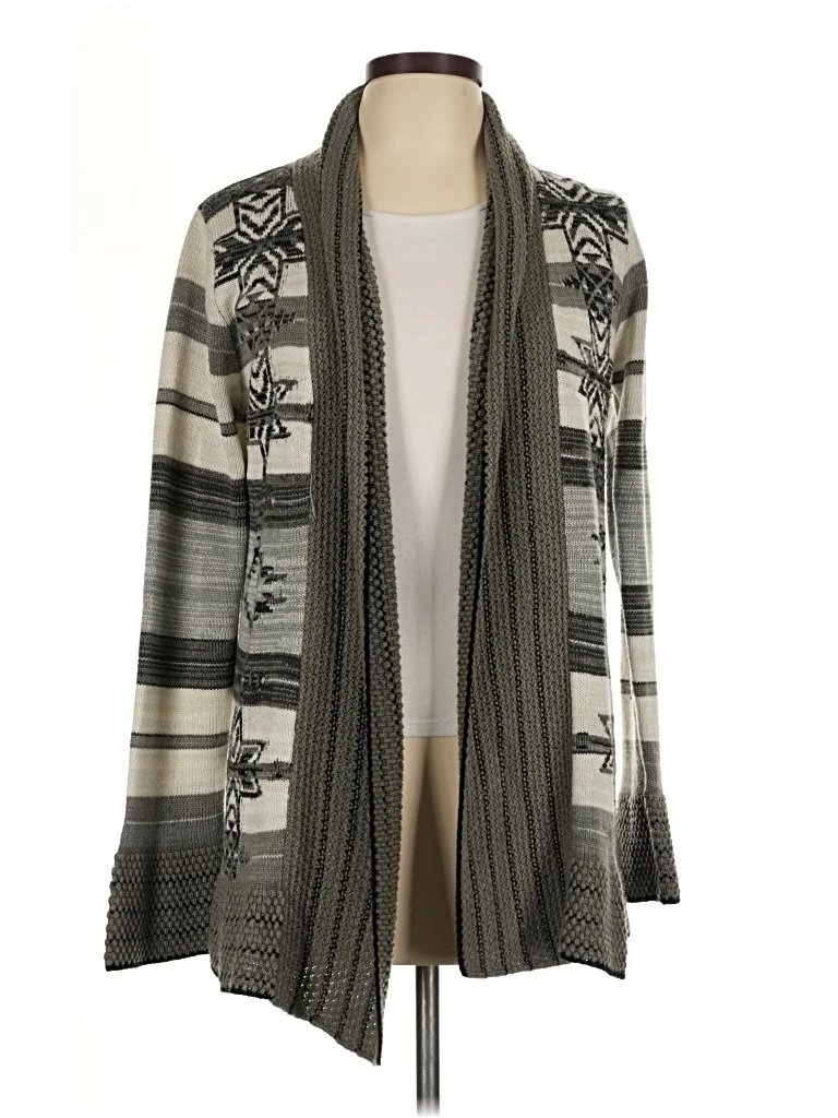 BCBGMAXAZRIA Cardigan Sweater: Gray Sweaters & Sweatshirts - Size Large