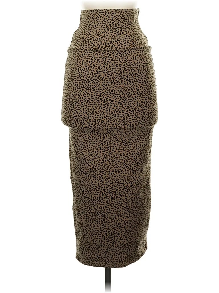 Manners London Casual Skirt: Brown Animal Print Pattern Bottoms - Size X-Small