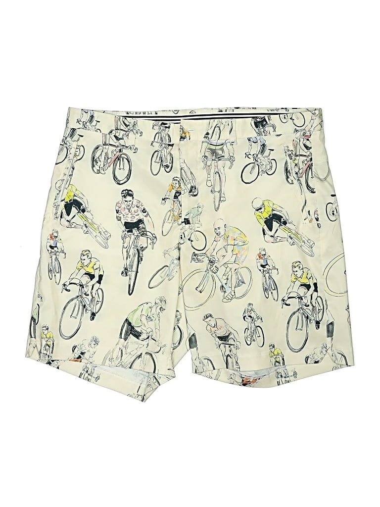 Ostroy Board Shorts: Ivory Print Pattern Swimwear - Size 2
