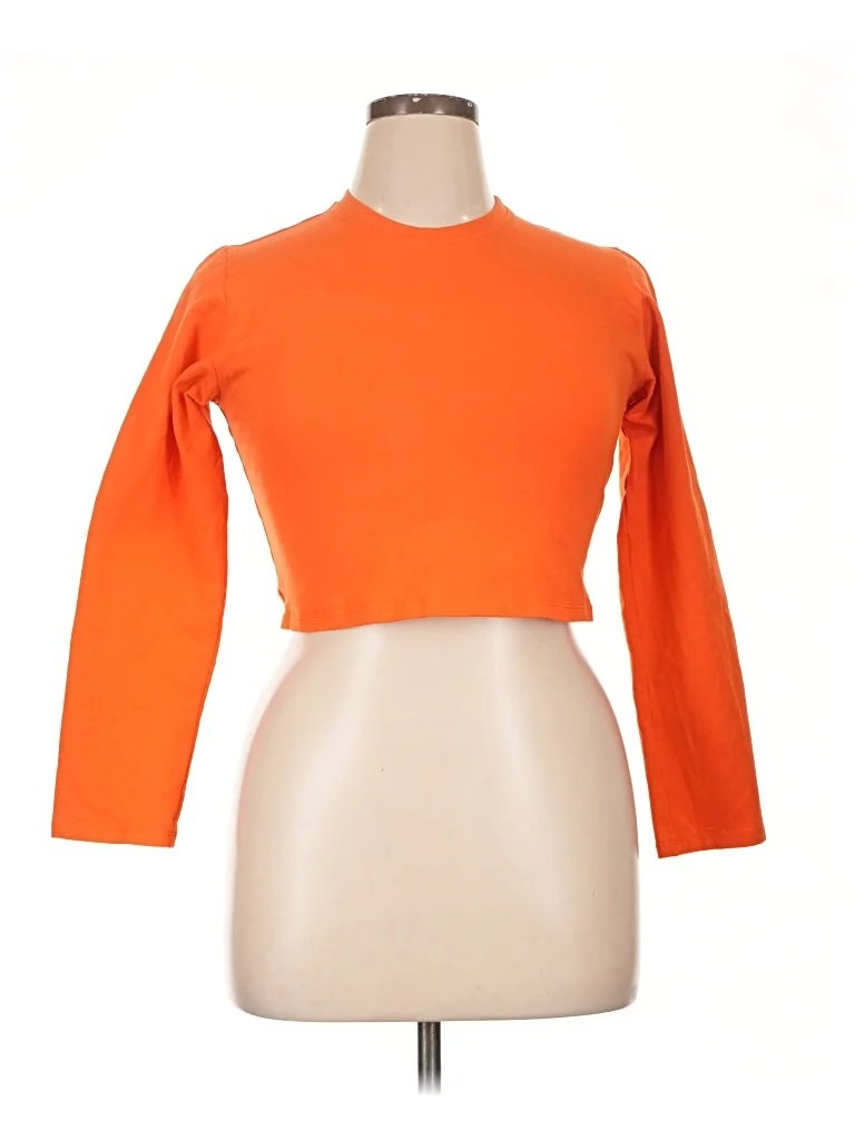 Manners London 3/4 Sleeve T-Shirt: Orange Tops - Size X-Large