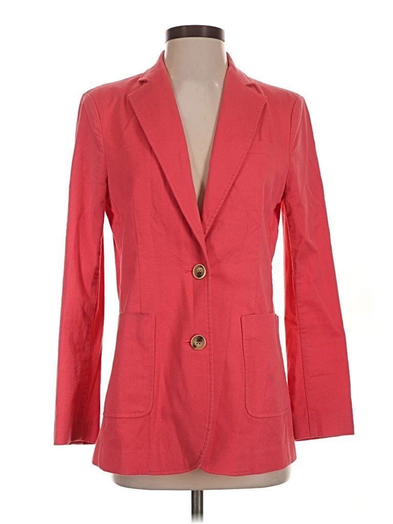 J. McLaughlin Blazer Jacket: Red Jackets & Outerwear - Size 4