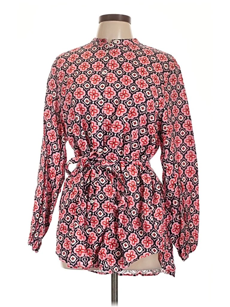 Boden Long Sleeve Blouse: Red Tops - Size 12 Petite