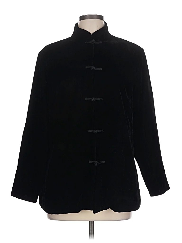 Coldwater Creek Coat: Black Jackets & Outerwear - Size Large Petite