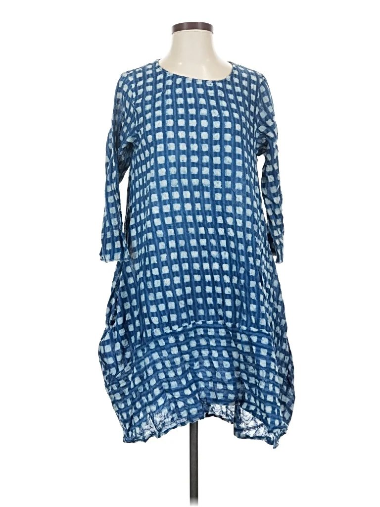Passementrie Casual Dress - Popover: Blue Dresses - Used - Size Small