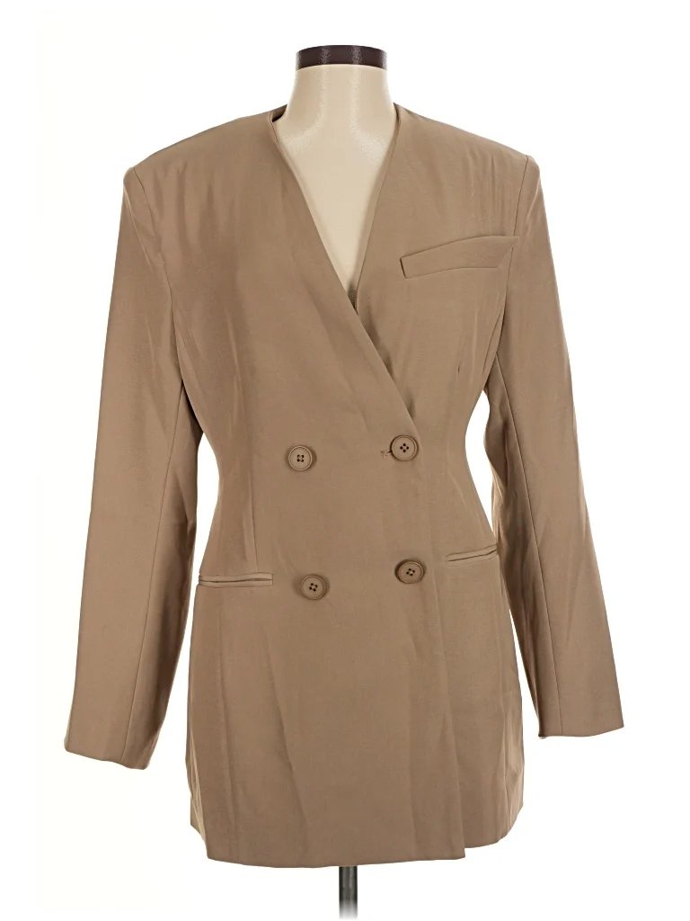 Effie Kats Blazer Jacket: Tan Jackets & Outerwear - Size Medium