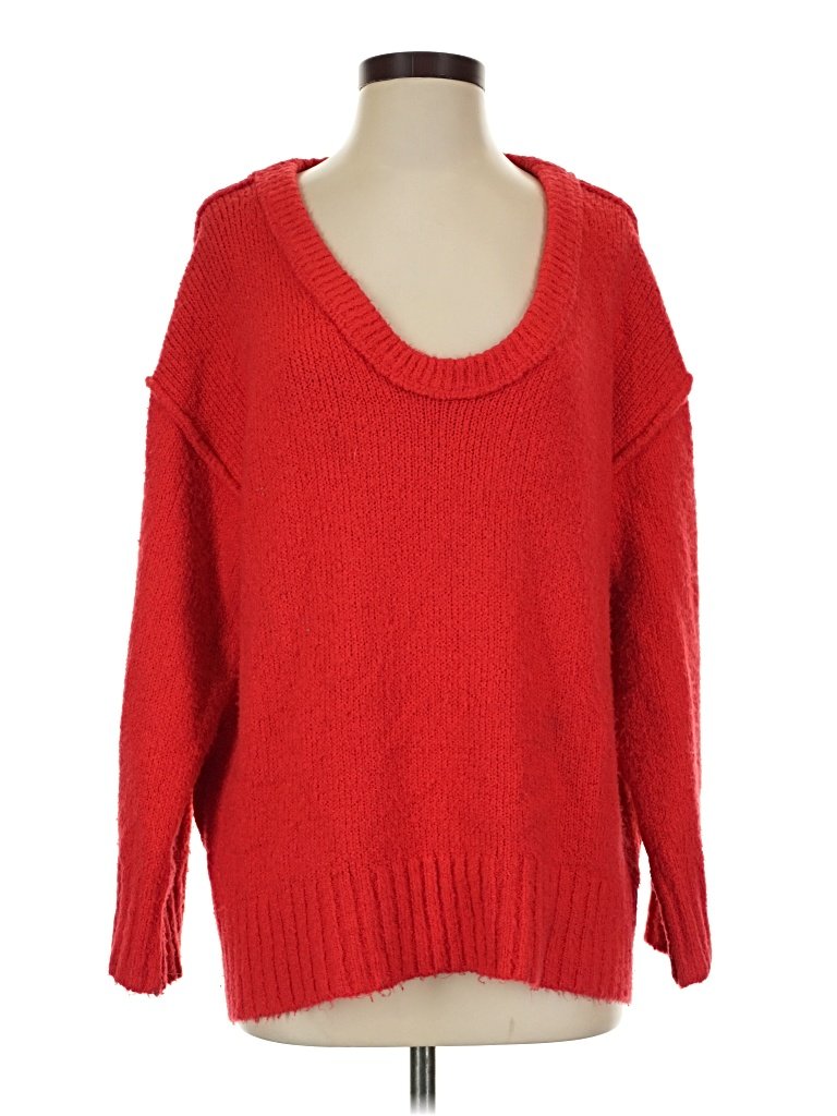 Anrabess Pullover Sweater: Red Tops - Size Small