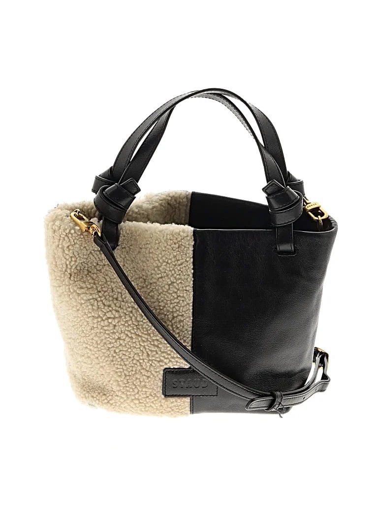 STAUD Leather Satchel: Black Bags
