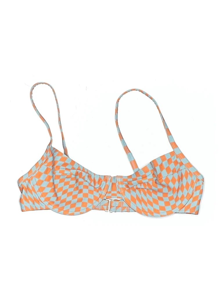 Koana Swim Swimsuit Top Orange Argyle Pattern Swimwear - Used - Size Medium