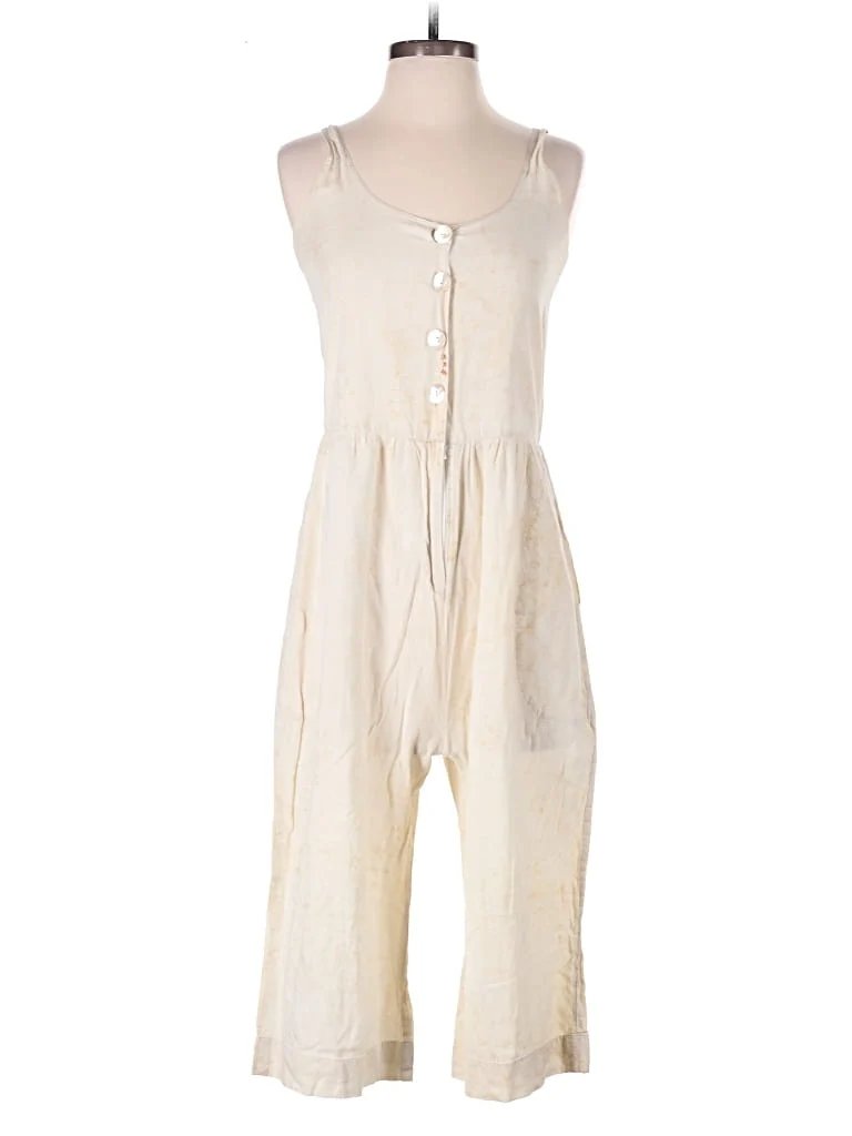 SeamsFriendly Romper: Ivory Solid Pattern Rompers - Size 32 Petite