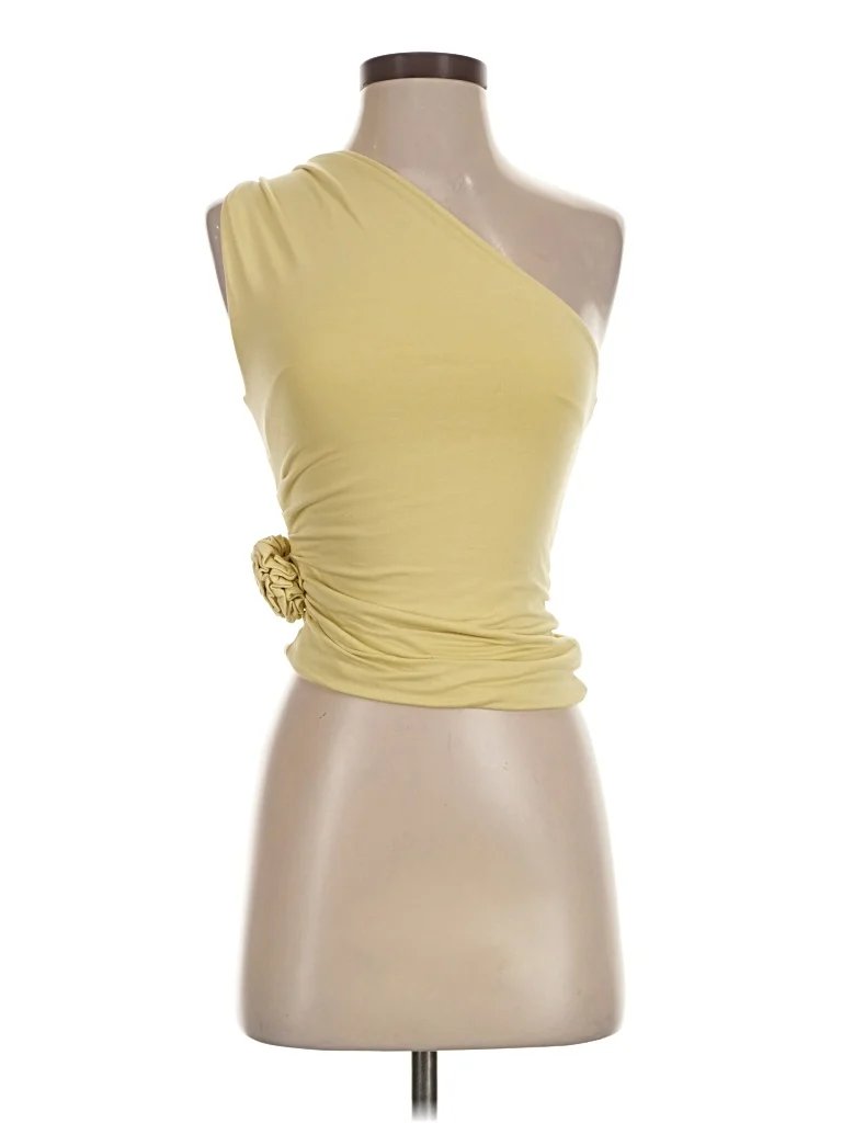 HNTR THE LABEL Sleeveless Top Yellow One Shoulder Neckline Tops - Used - Size X-Small