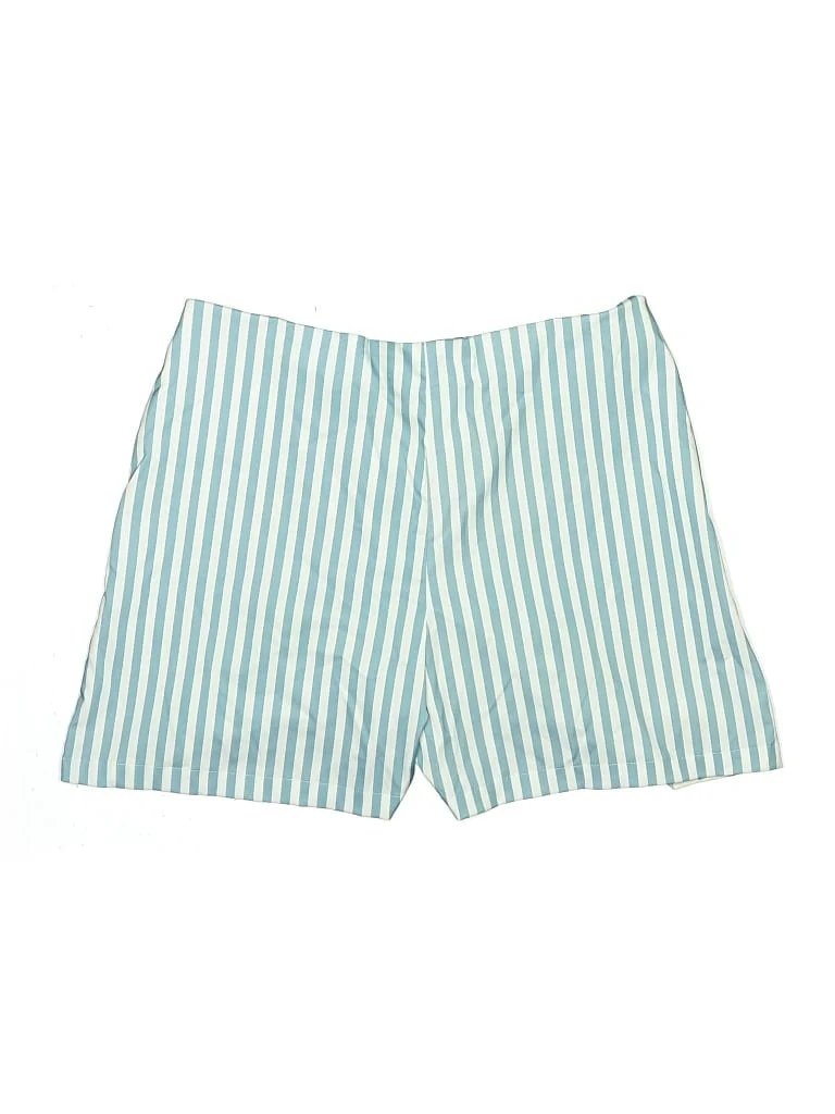 Byrdie Golf Social Wear Shorts: Teal Stripes Pattern Bottoms - Size X-Large