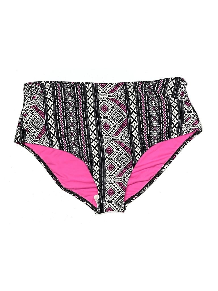 SO Swimsuit Bottoms: Pink Print Pattern Swimwear - Size X-Large