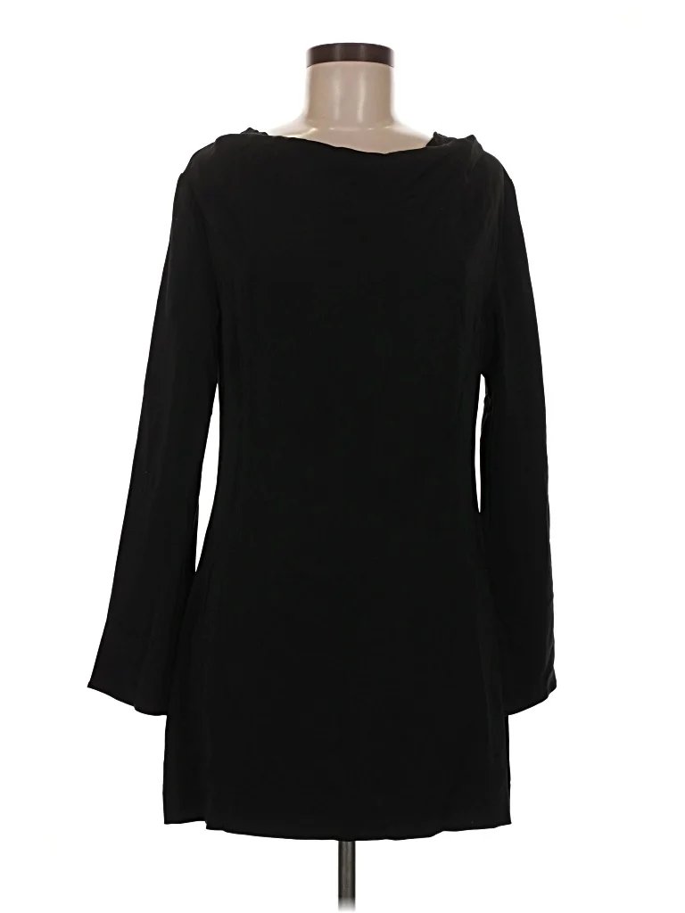 Solid & Striped Casual Dress - Sweater Dress: Black Solid Pattern Dresses - Used - Size Medium