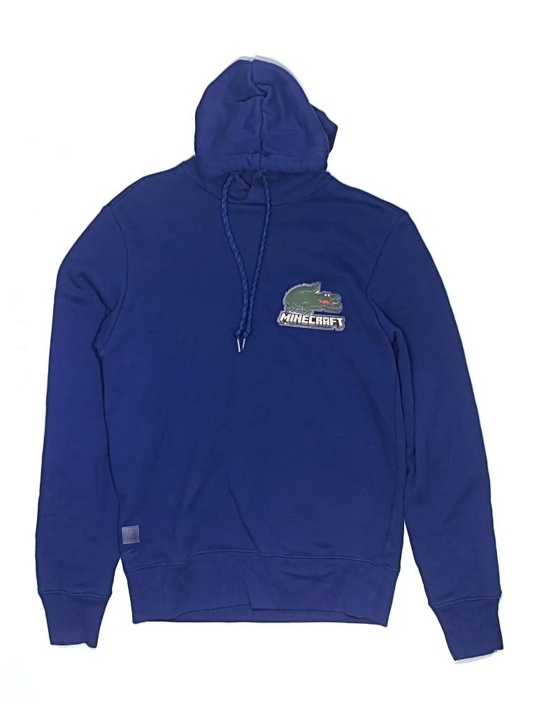 Lacoste Pullover Hoodie: Blue Tops - Size Small