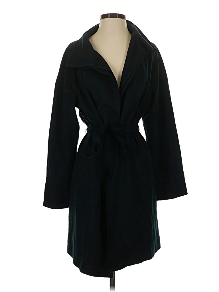 Lan Jaenicke Coat: Black Jackets & Outerwear - Size Small
