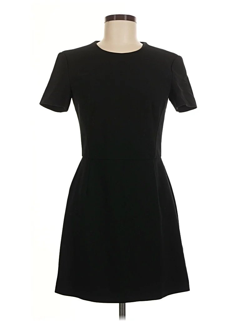 French Connection Casual Dress - A-Line: Black Solid Pattern Dresses - Used - Size 6