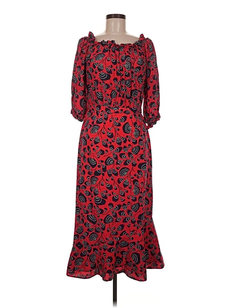Saloni Casual Dress: Red Dresses - Used - Size 6
