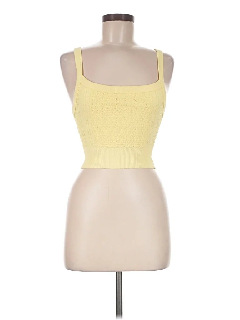 Mure + Grand Sleeveless Top Yellow Sweetheart Neckline Tops - Used