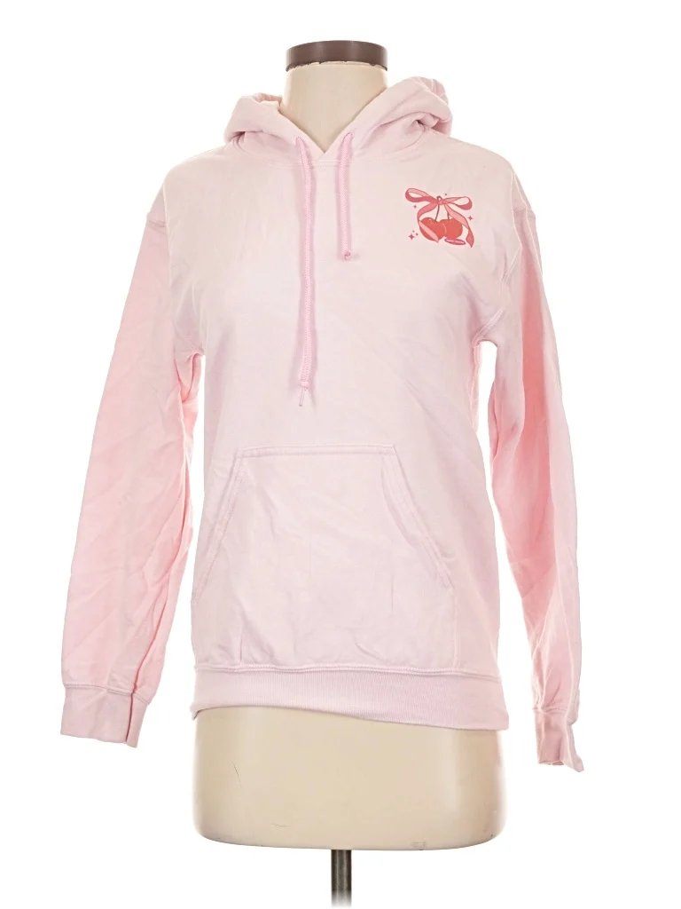 Mure + Grand Pullover Hoodie: Pink Tops - Size X-Small