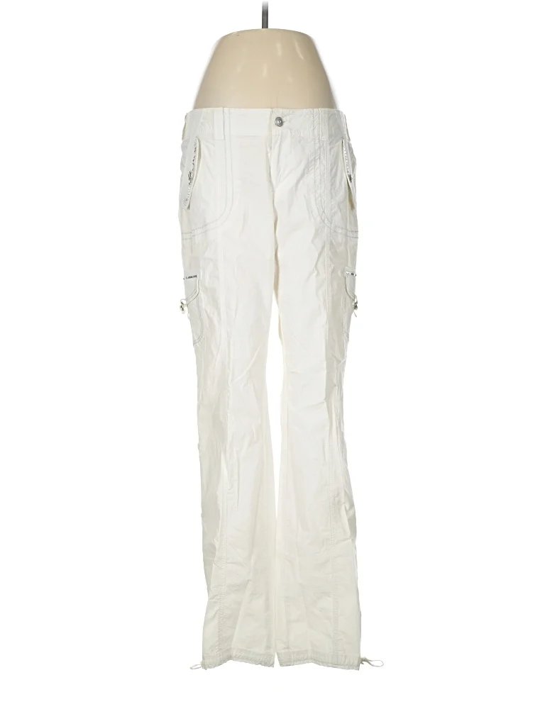 Boston Proper Cargo Pants - Mid/Reg Rise: Ivory Bottoms - Size 8