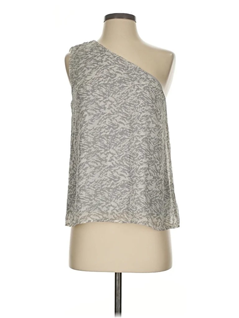 Highland Park Sleeveless Top Gray One Shoulder Neckline Tops - New - Size Small
