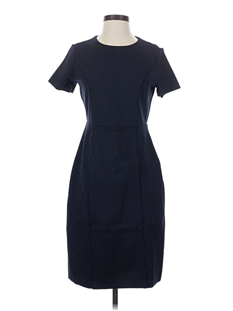 Brooks Brothers Casual Dress - Sheath: Blue Solid Pattern Dresses - Used - Size 4
