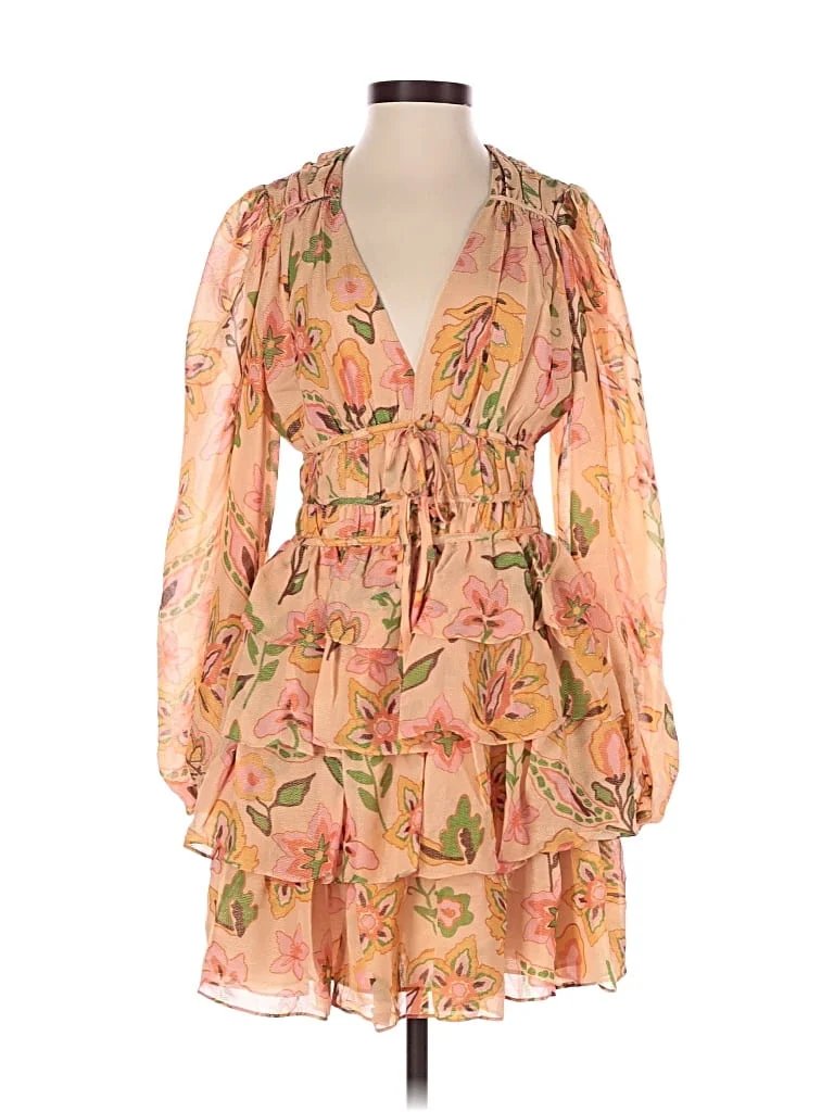 Jessie Zhao New York Cocktail Dress: Orange Paisley Pattern Dresses - New - Size 2