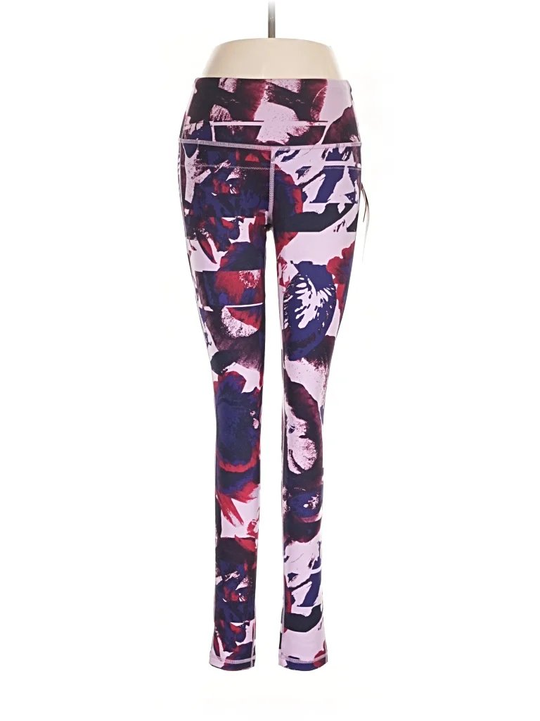 lucy Leggings: Purple Graphic Pattern Bottoms - Size Medium