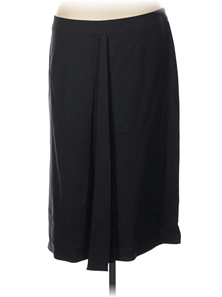 Giorgio Armani Formal Skirt: Black Solid Pattern Bottoms - Size 48