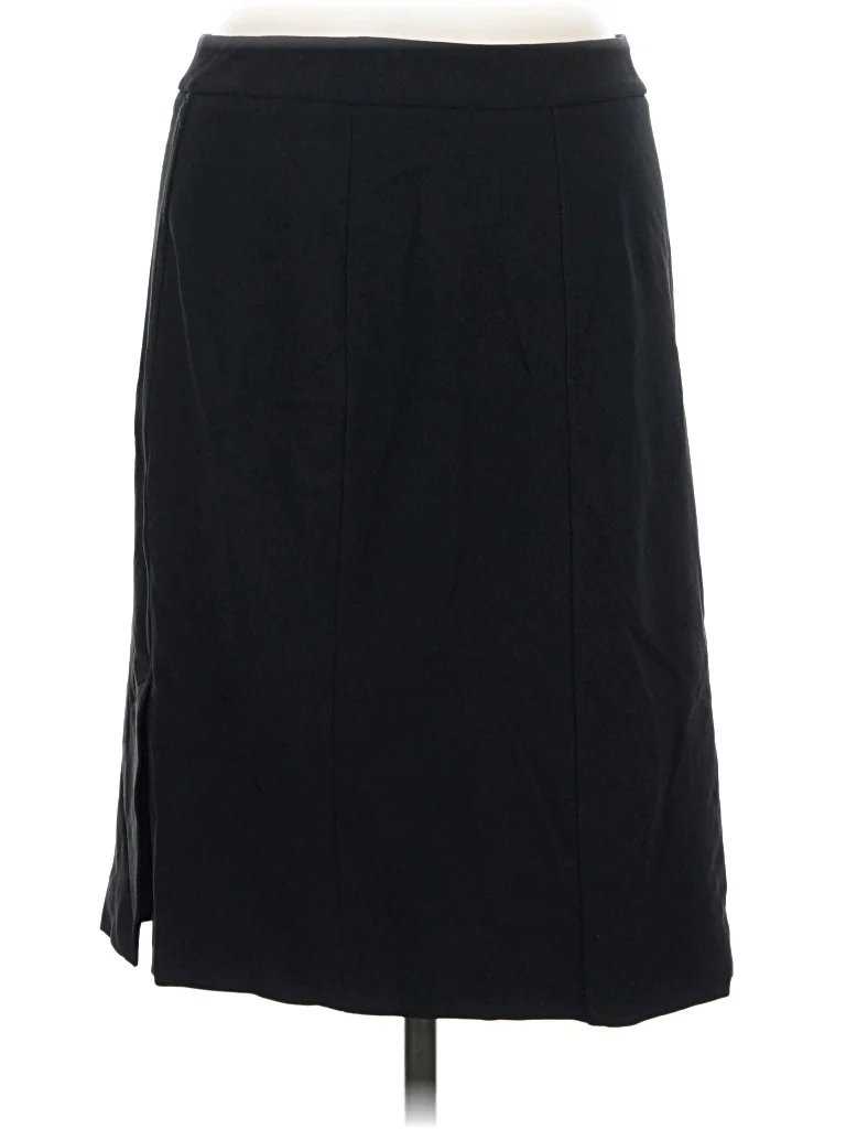 Boston Proper Casual Skirt: Black Solid Pattern Bottoms - Size 6 Petite