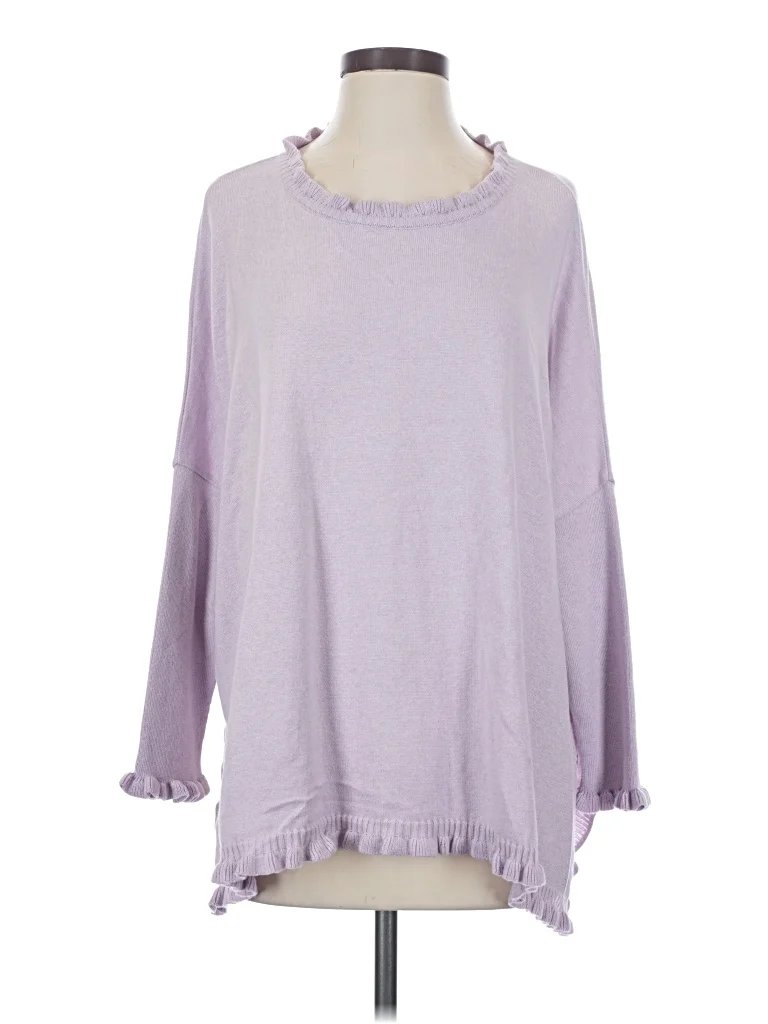 Mersea Pullover Sweater: Purple Tops - Size P