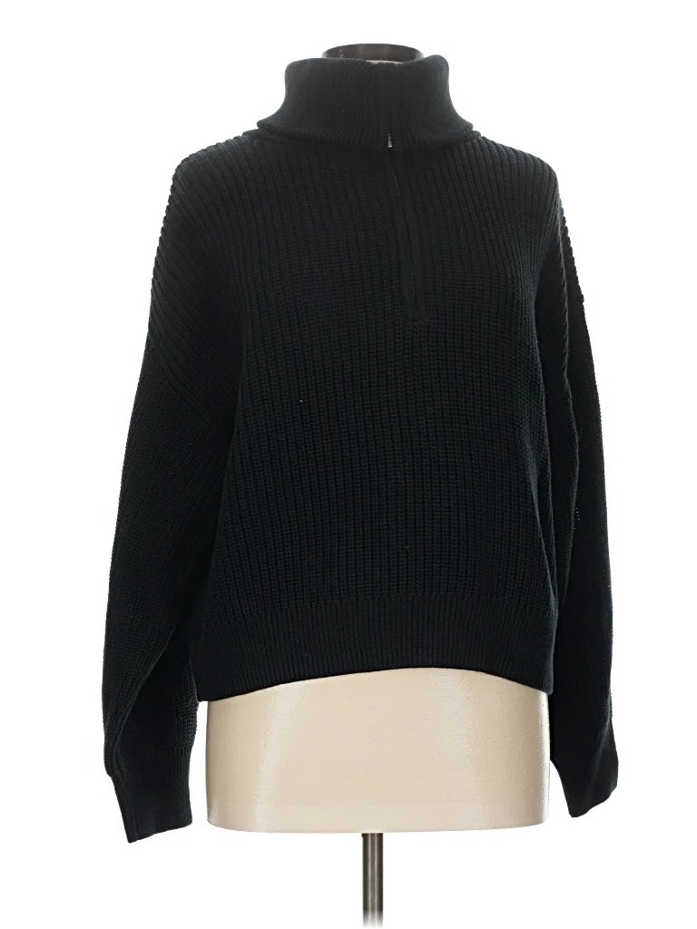 Gap Turtleneck Sweater: Black Tops - Size Large Petite