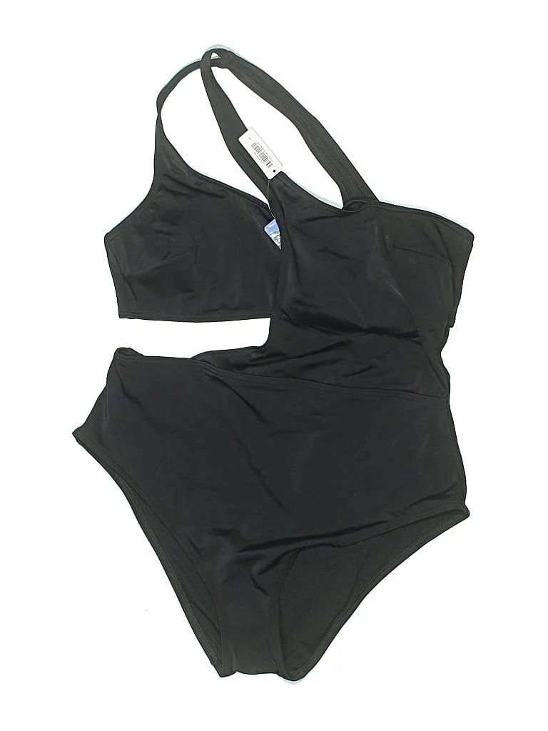 Adore Me One Piece Swimsuit: Black Swimwear - Size Large