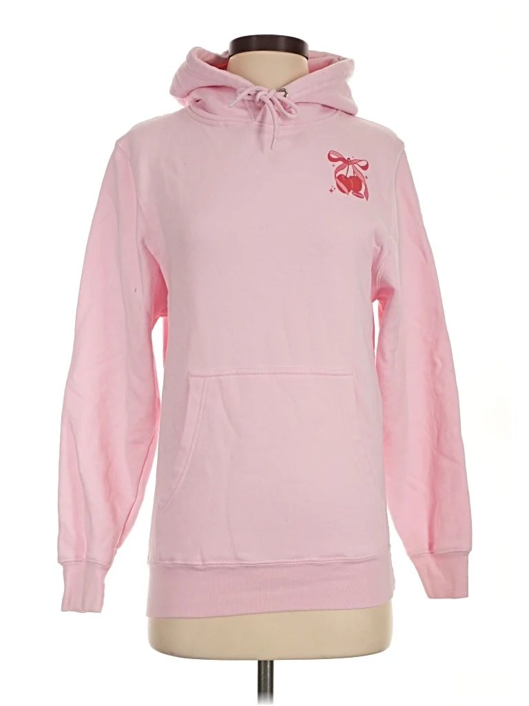 Mure + Grand Pullover Hoodie: Pink Tops - Size X-Small