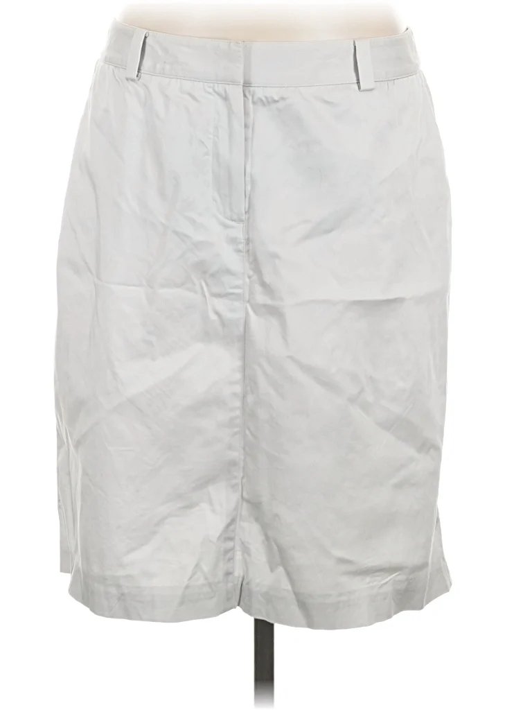 Brooks Brothers Casual Skirt: Silver Bottoms - Size 8