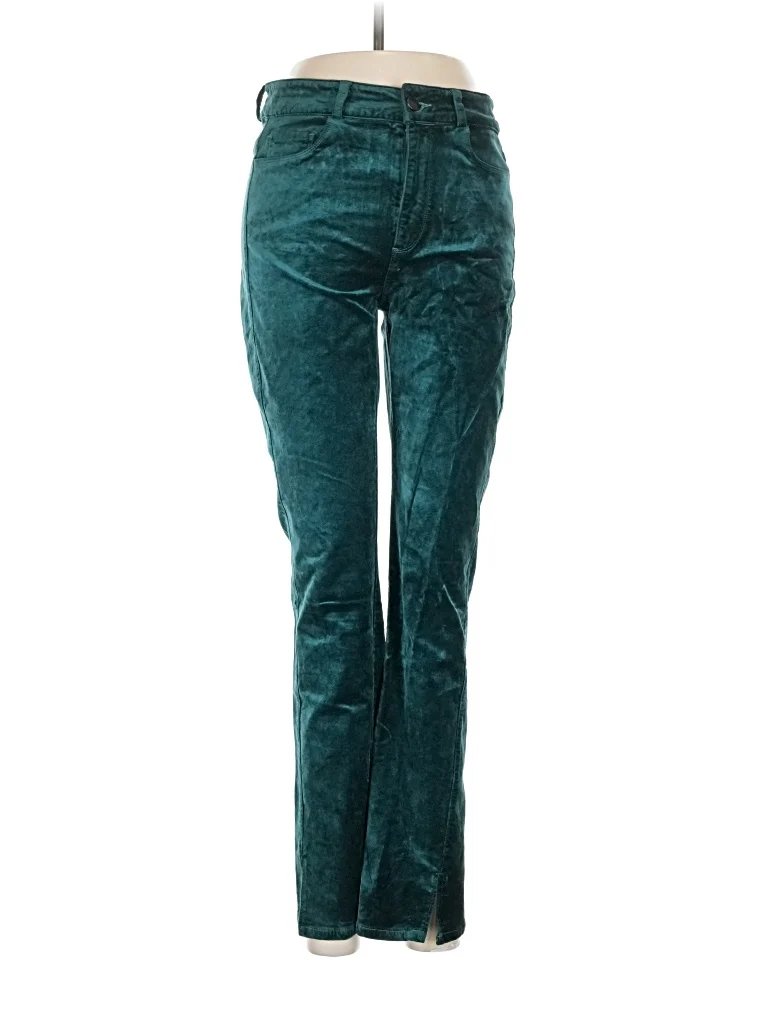 Paige Casual Pants - Mid/Reg Rise: Teal Bottoms - Size 27