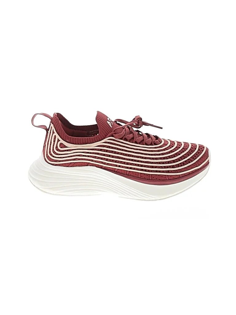 Athletic Propulsion Labs Sneakers: Burgundy Stripes Pattern Shoes - Size 6