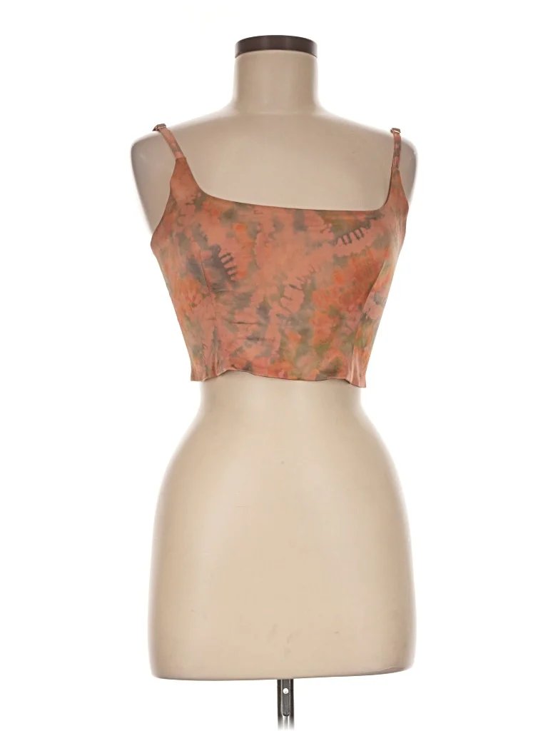 Mia Vesper Tube Top Orange Tie-dye Pattern Strapless Neckline Tops - Used - Size Medium