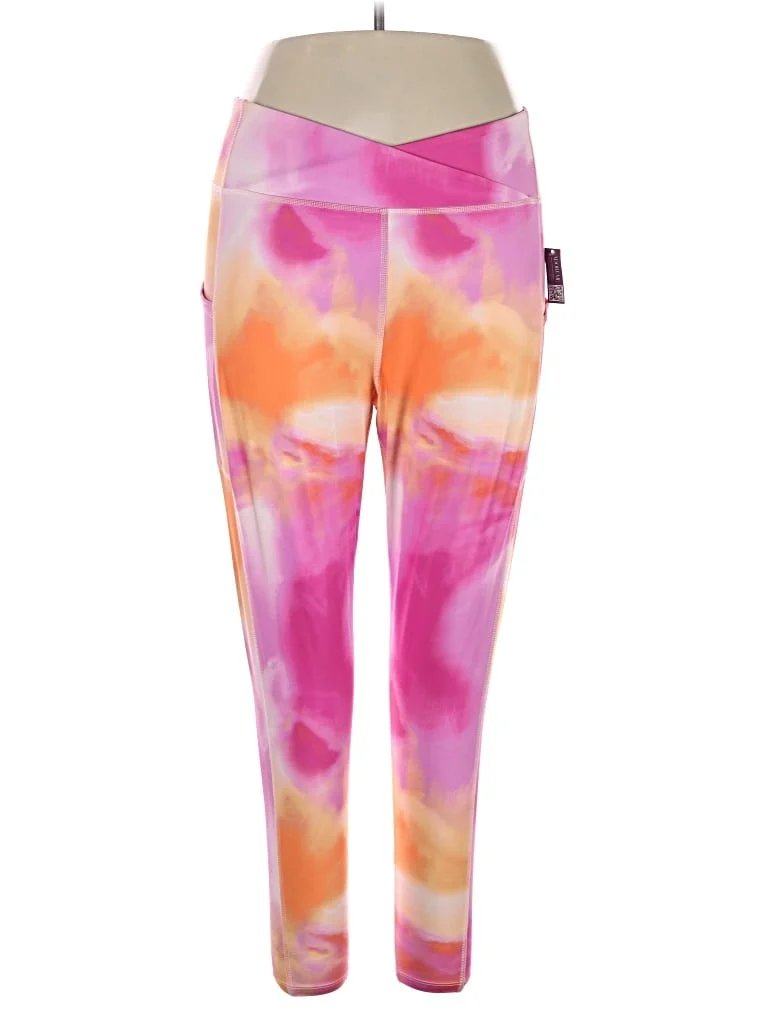 Adore Me Active Pants - Mid/Reg Rise: Pink Activewear - Size 1X