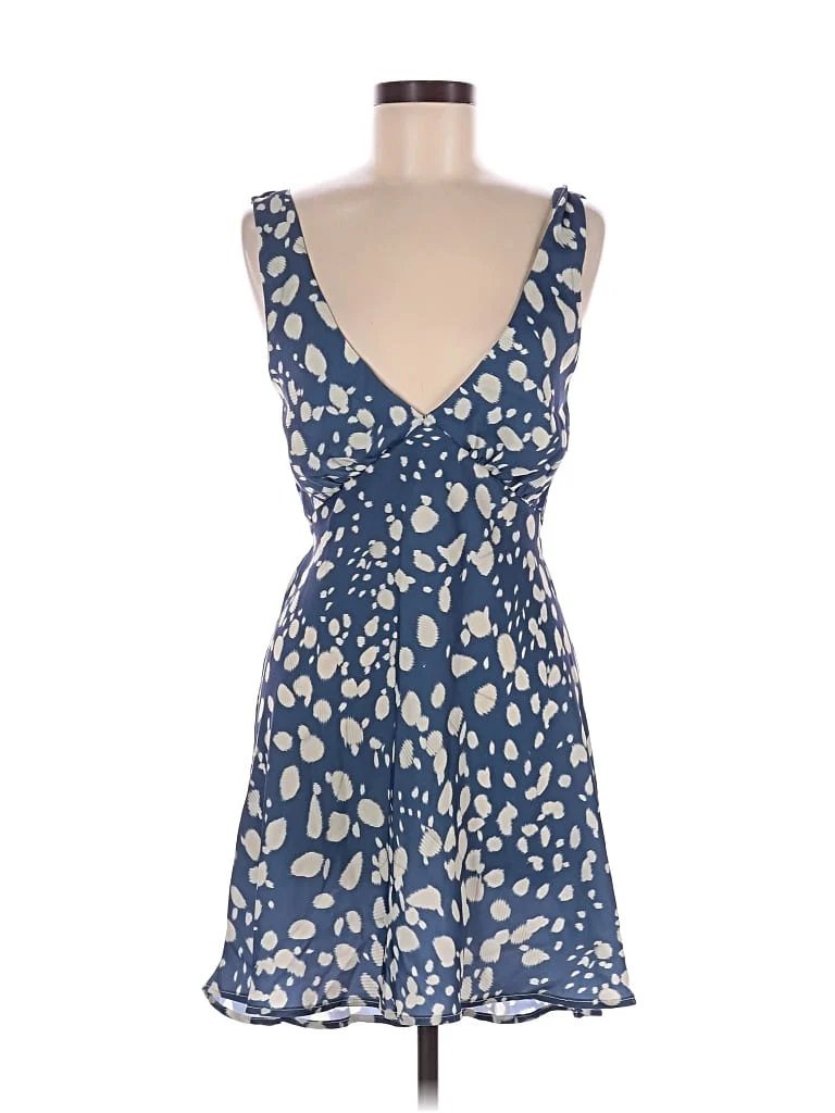 RESA Cocktail Dress: Blue Print Pattern Dresses - Used - Size Medium