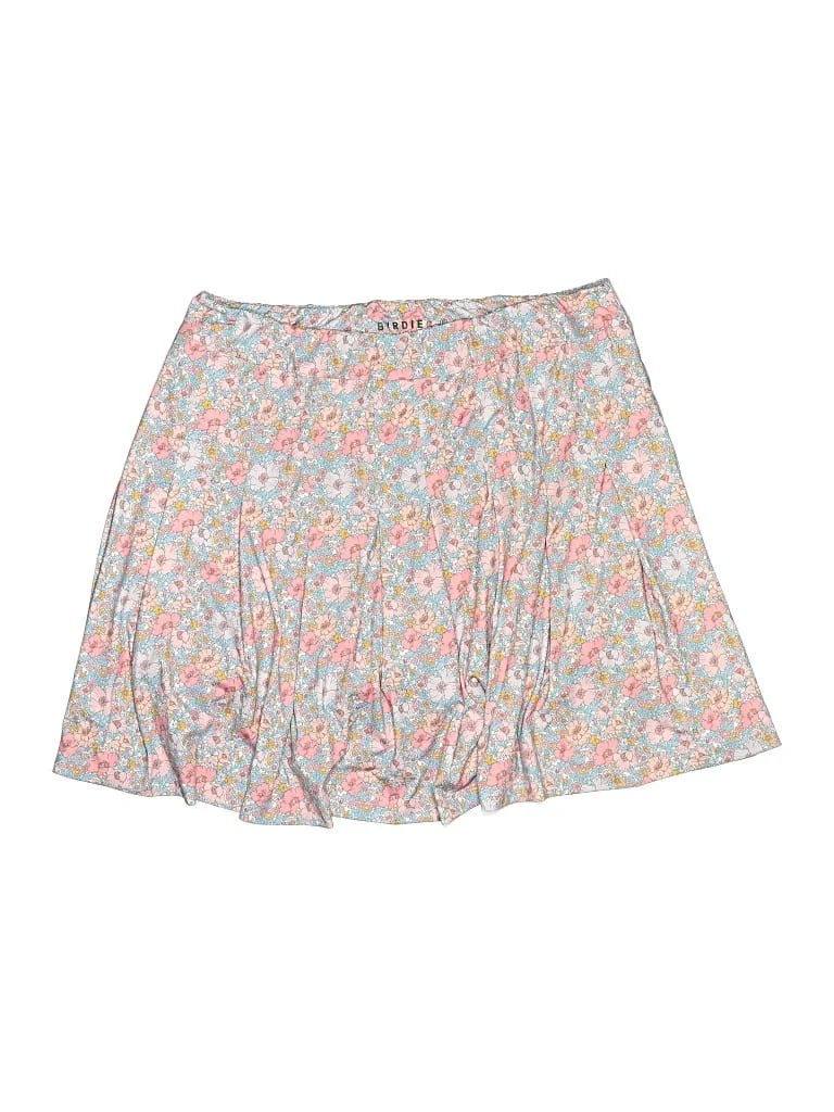 Byrdie Golf Social Wear Skort: Gray Floral Pattern Bottoms - Size X-Large