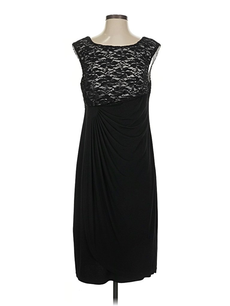 Connected Apparel Cocktail Dress - Sheath: Black Dresses - New - Size 4