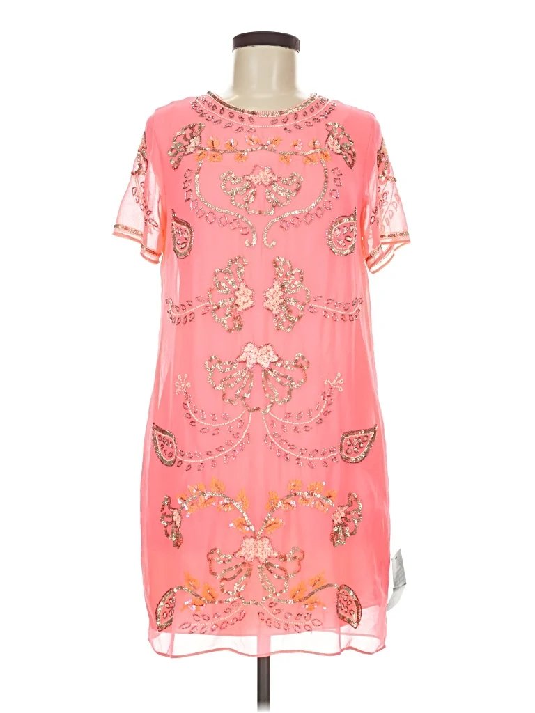 Needle & Thread Cocktail Dress: Pink Paisley Pattern Dresses - Used - Size X-Large